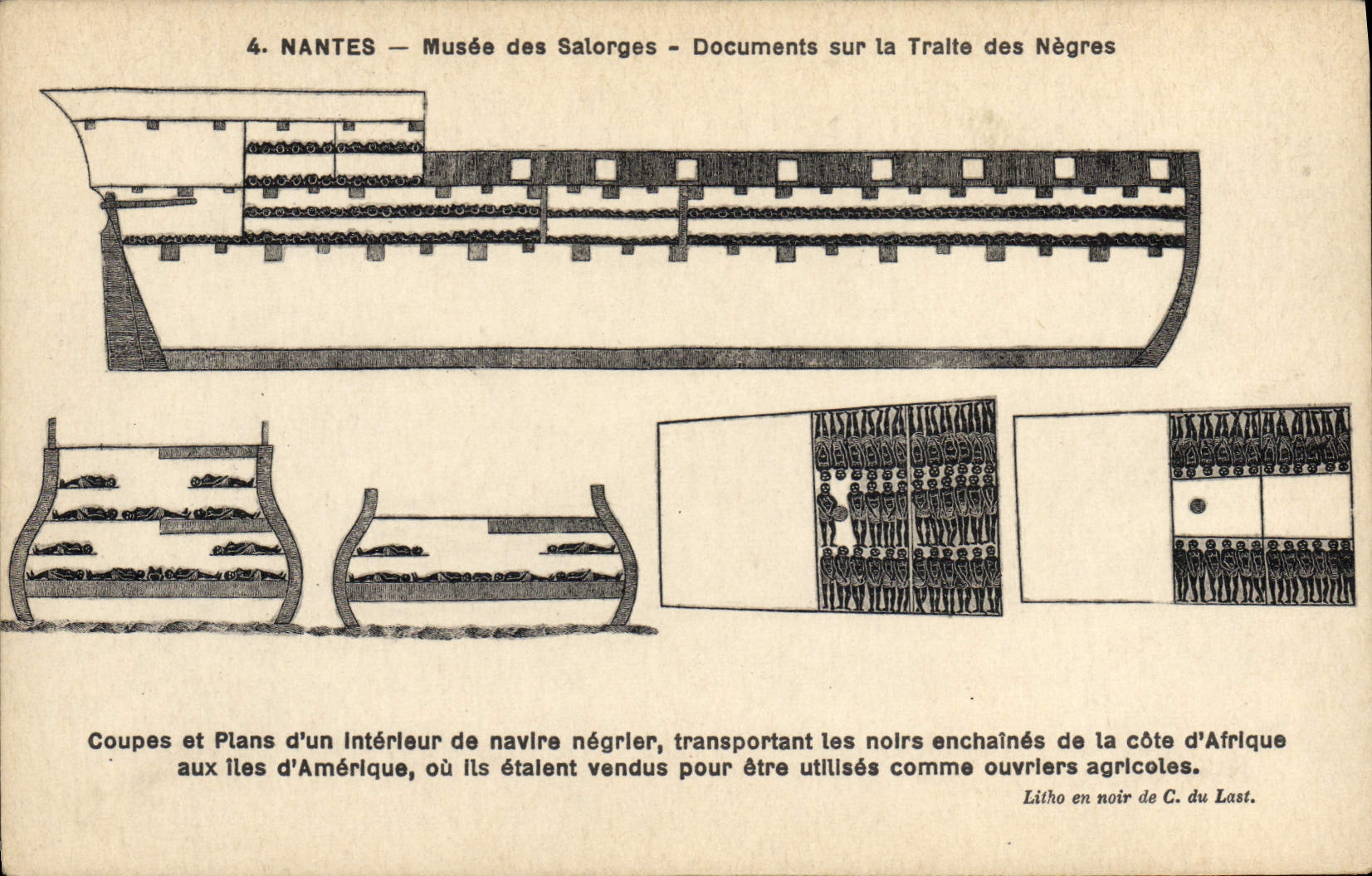 CPA Negre Homme noir Nantes Musee des Salorges Documents sur la traite des noirs Navire negrier