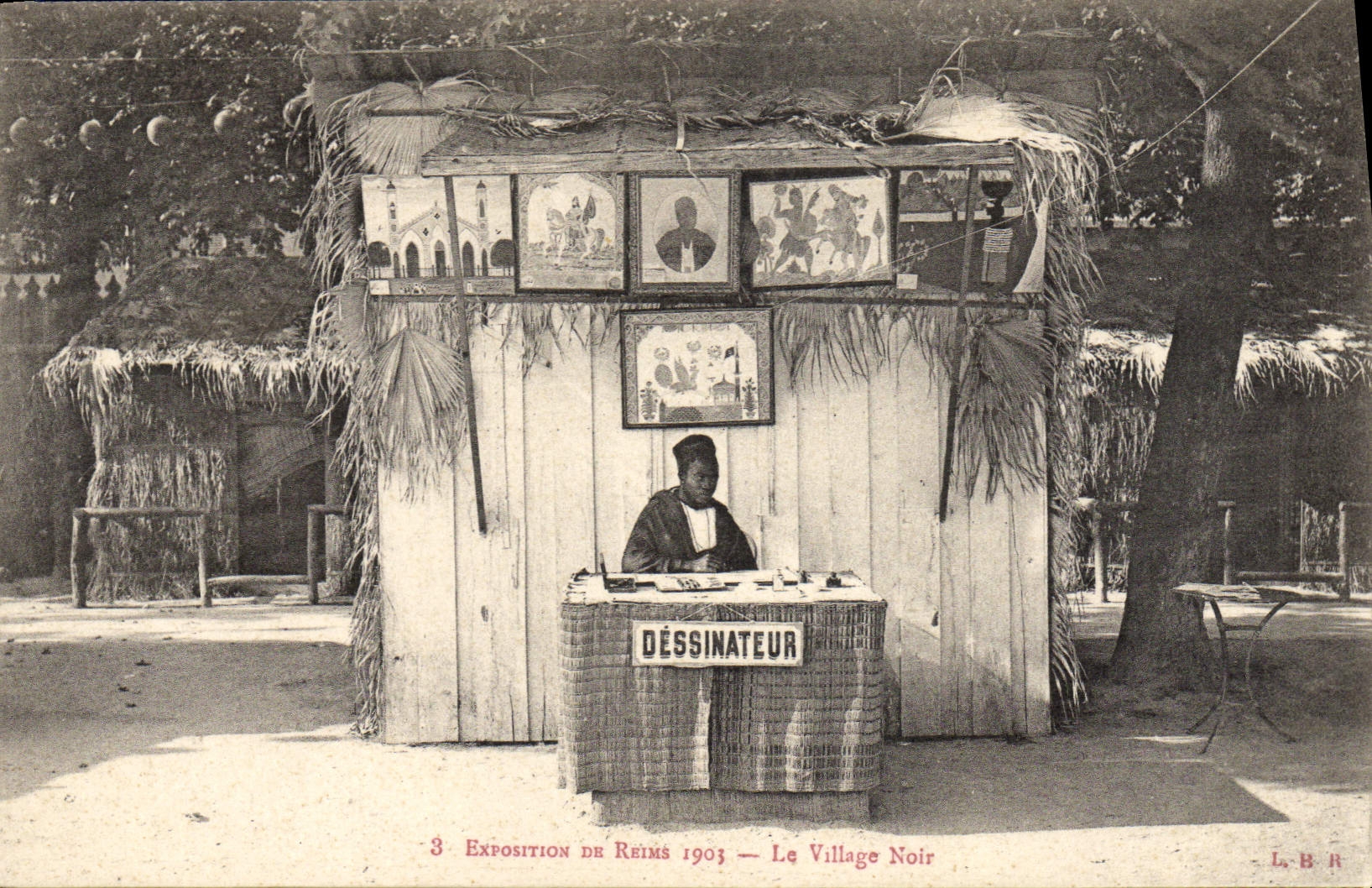 CPA Negre Homme noir Exposition de Reims 1903 Le village Noir Dessinateur 