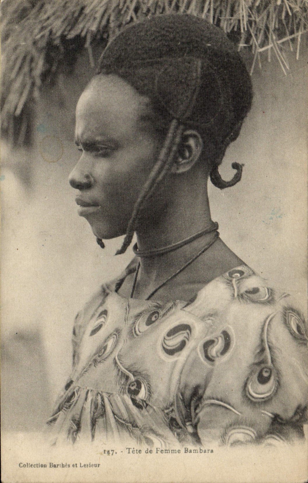 CPA Negre Homme noir Tete de femme Bambara Mali