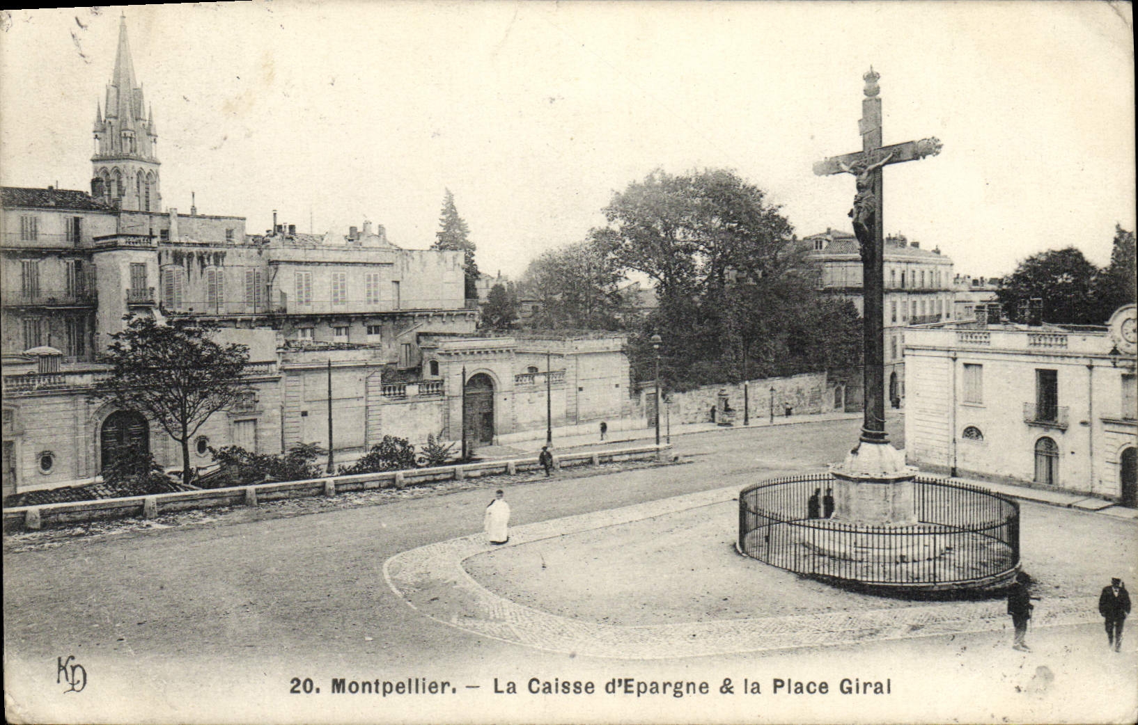 CPA Banque Montpellier La Caisse d'Epargne et la place Giral 