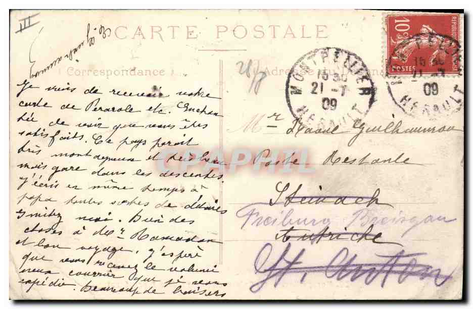 CPA Banque Montpellier La Caisse d'Epargne et la place Giral  — Rückseite