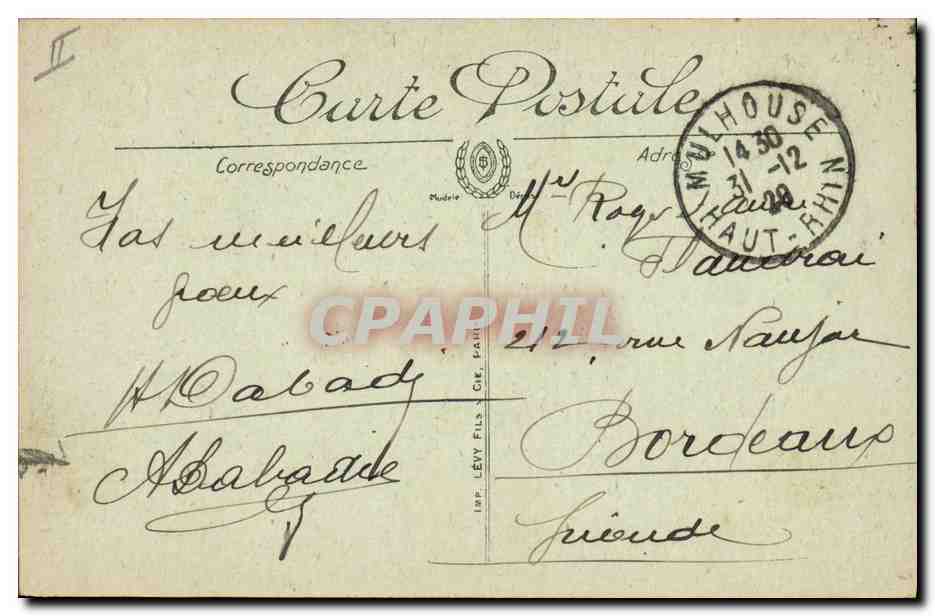 CPA Banque Mulhouse La Caisse d'Epargne — Rückseite