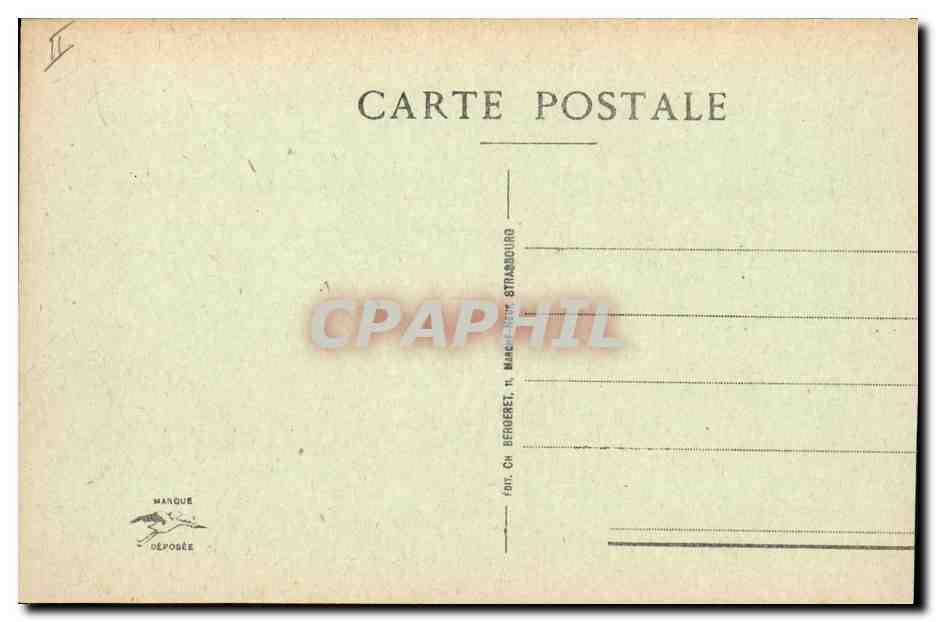 CPA Banque Mulhouse Caisse d'Epargne et Faubourg de Belfort Tramway  — Rückseite