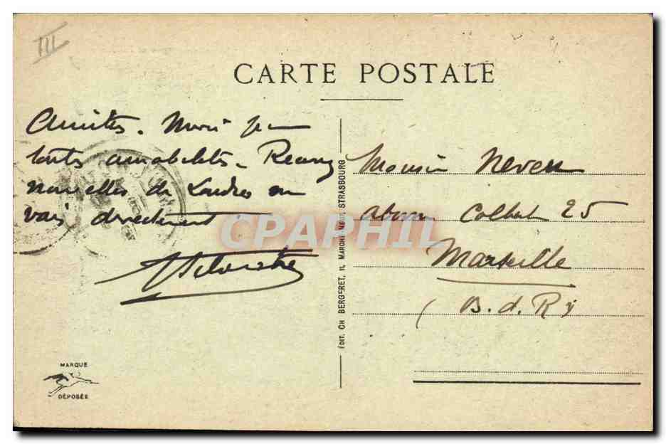 CPA Banque Mulhouse Caisse d'Epargne Tramway — Rückseite