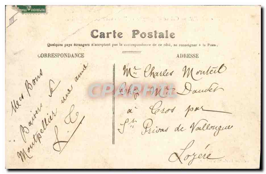 CPA Banque Montpellier Caisse d'Epargne et Boulevard Ledru Rollin  — Rückseite