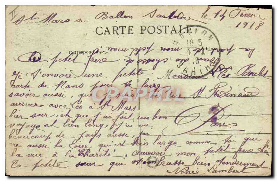 CPA Banque Le Mans Caisse d'Epargne — Rückseite