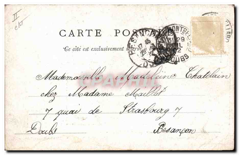 CPA Banque Montbeliard La Caisse d'Epargne — Rückseite