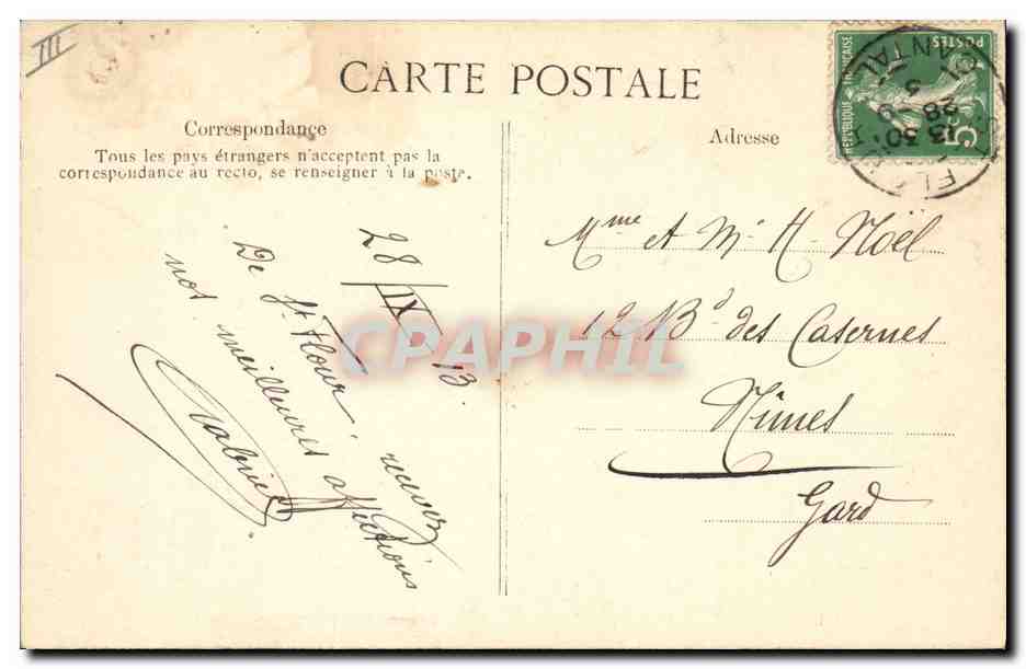 CPA Folklore Auvergne Jeunes paysannes Auvergnates  — Verso