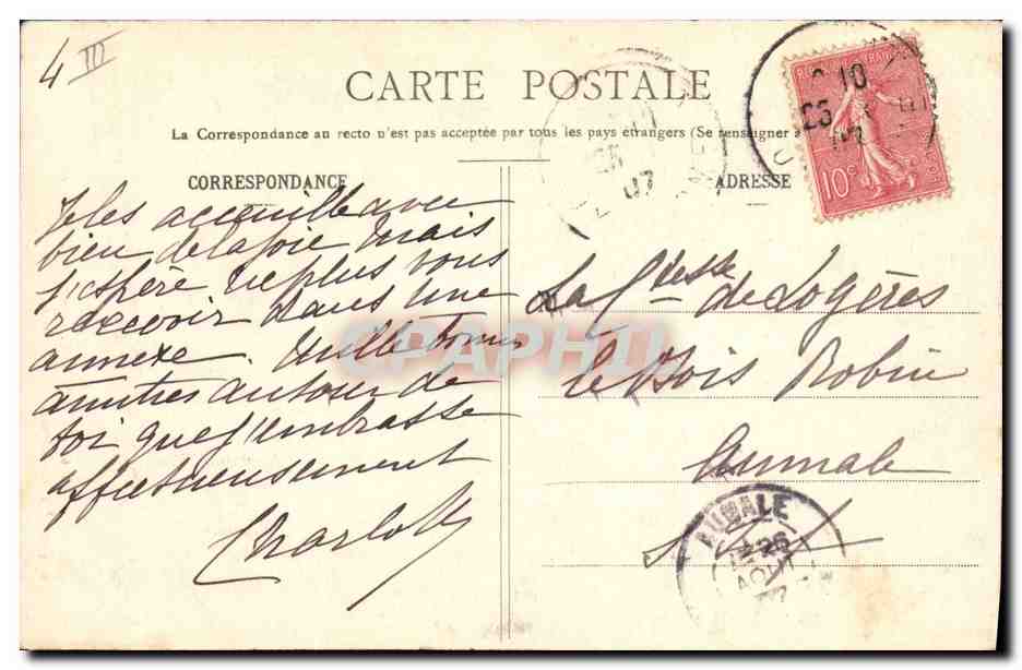 CPA Folklore Auvergne Costume Montagnard  — Verso