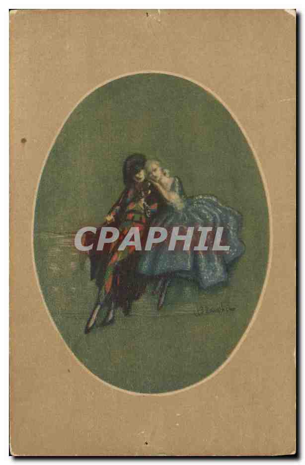 CPA Fantaisie Illustrateur Femme Pierrot