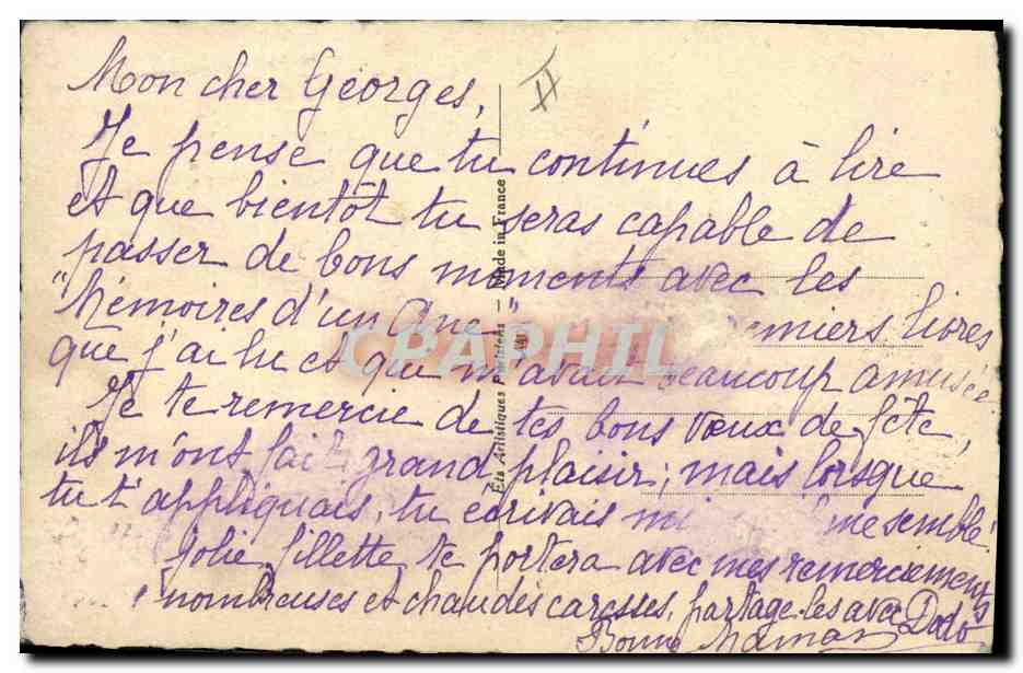 CPA Fantaisie Illustrateur Les memoires d'un ane  — Rückseite