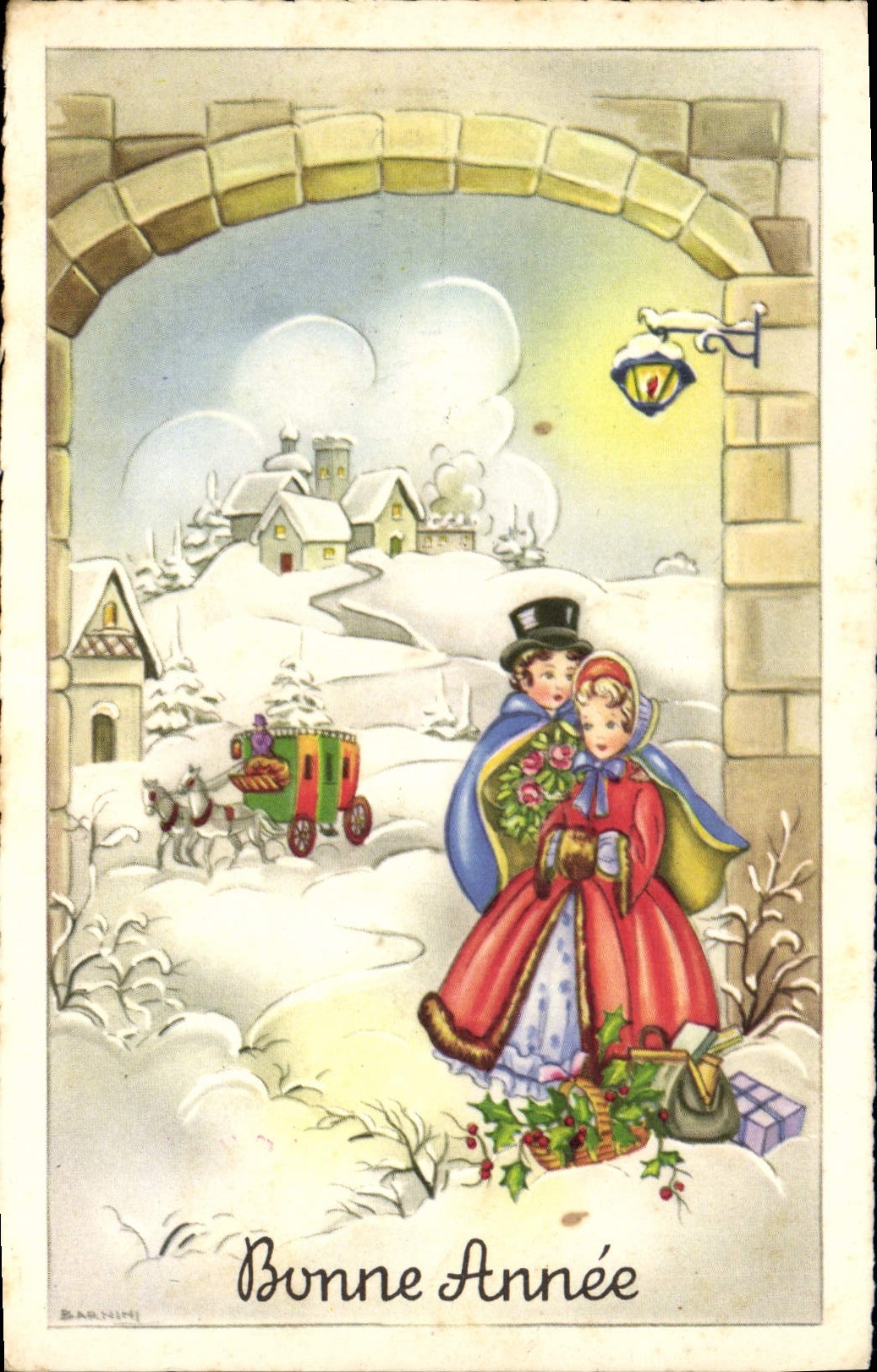CPA Fantaisie Illustrateur Enfants Bonen annee