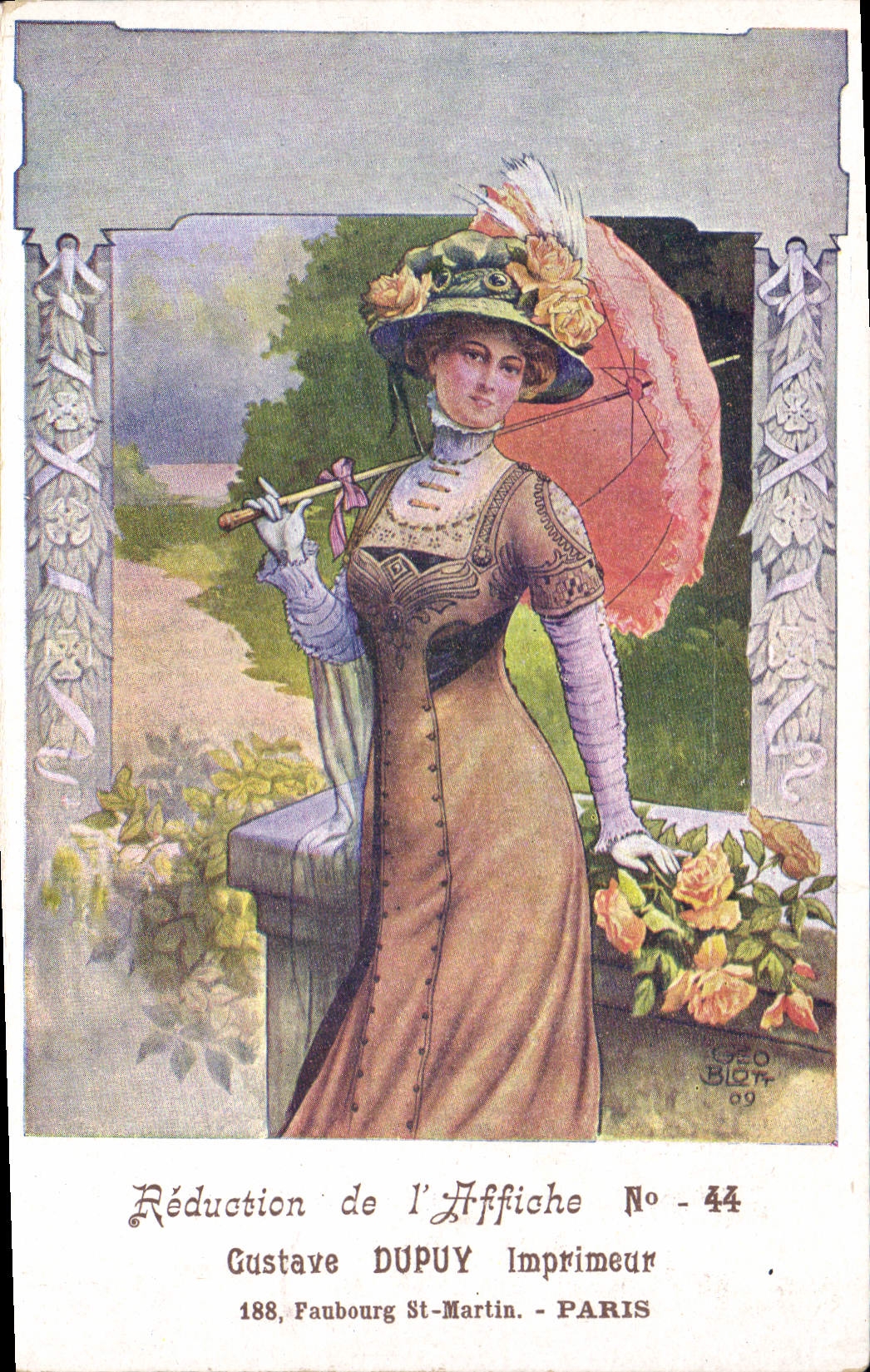 CPA Fantaisie Illustrateur Femme Ombrelle 