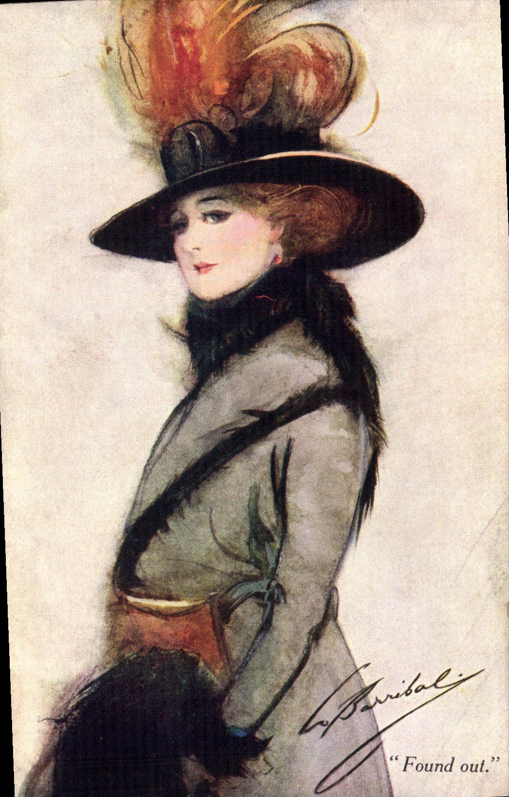CPA Fantaisie Illustrateur Femme Found out 