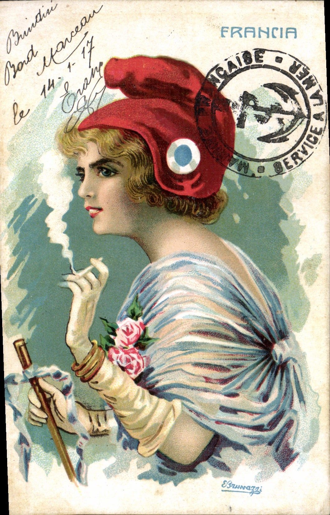 CPA Fantaisie Illustrateur Francia Marianne 