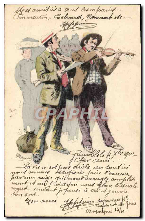 CPA Fantaisie Illustrateur Violon Musique