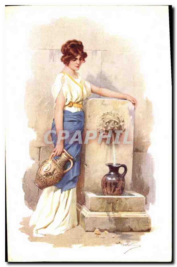 CPA Fantaisie Illustrateur Femme a la fontaine Beltrane 
