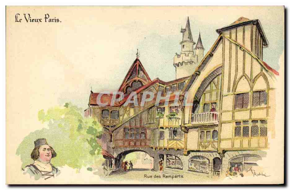 CPA Fantaisie Illustrateur Le Vieux Paris Rue des remparts 
