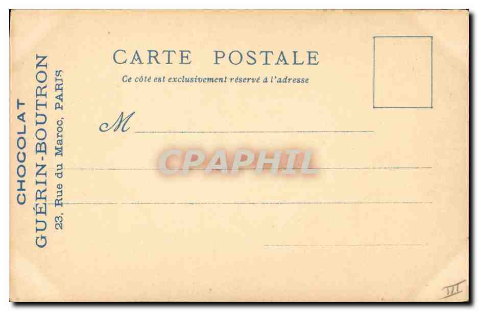 CPA Fantaisie Illustrateur Le Vieux Paris Musique populaire Chocolat Guerin Boutron Exposition universelle de 1900 — Rückseite