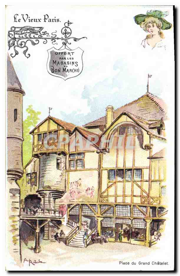 CPA Fantaisie Illustrateur Le Vieux Paris Place du Grand Chatelet 