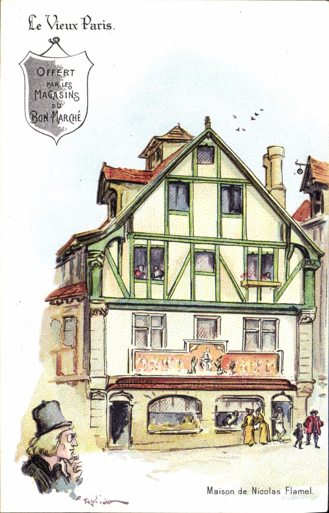 CPA Fantaisie Illustrateur Le Vieux Paris Maison de Nicolas Flamel