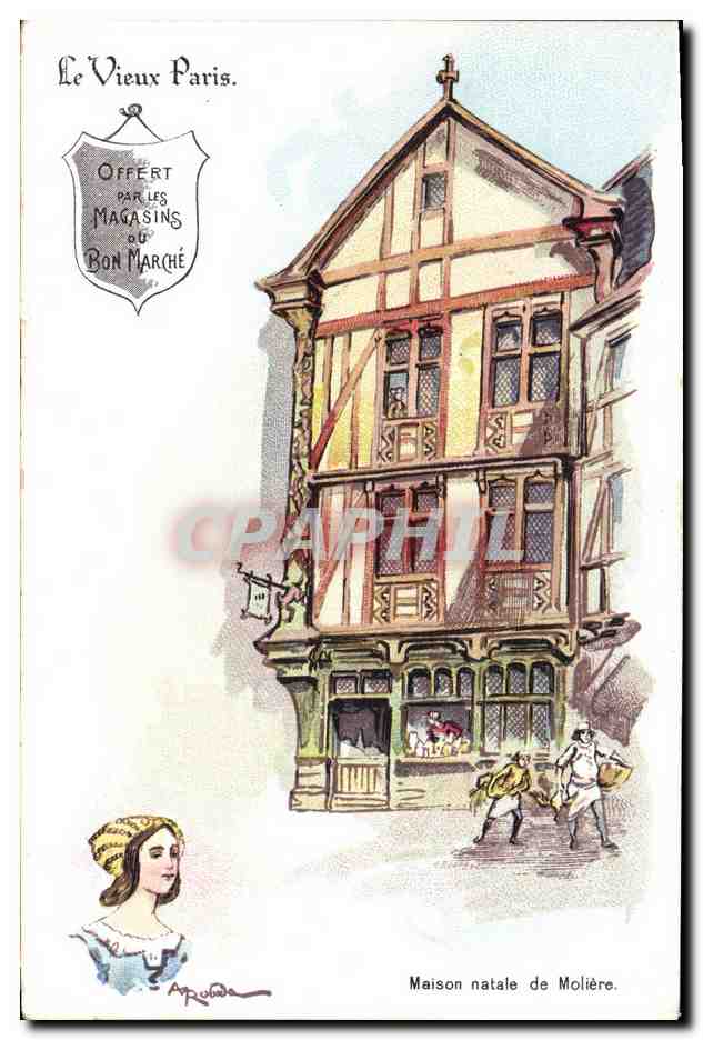 CPA Fantaisie Illustrateur Le Vieux Paris Maison natale de Moliere 