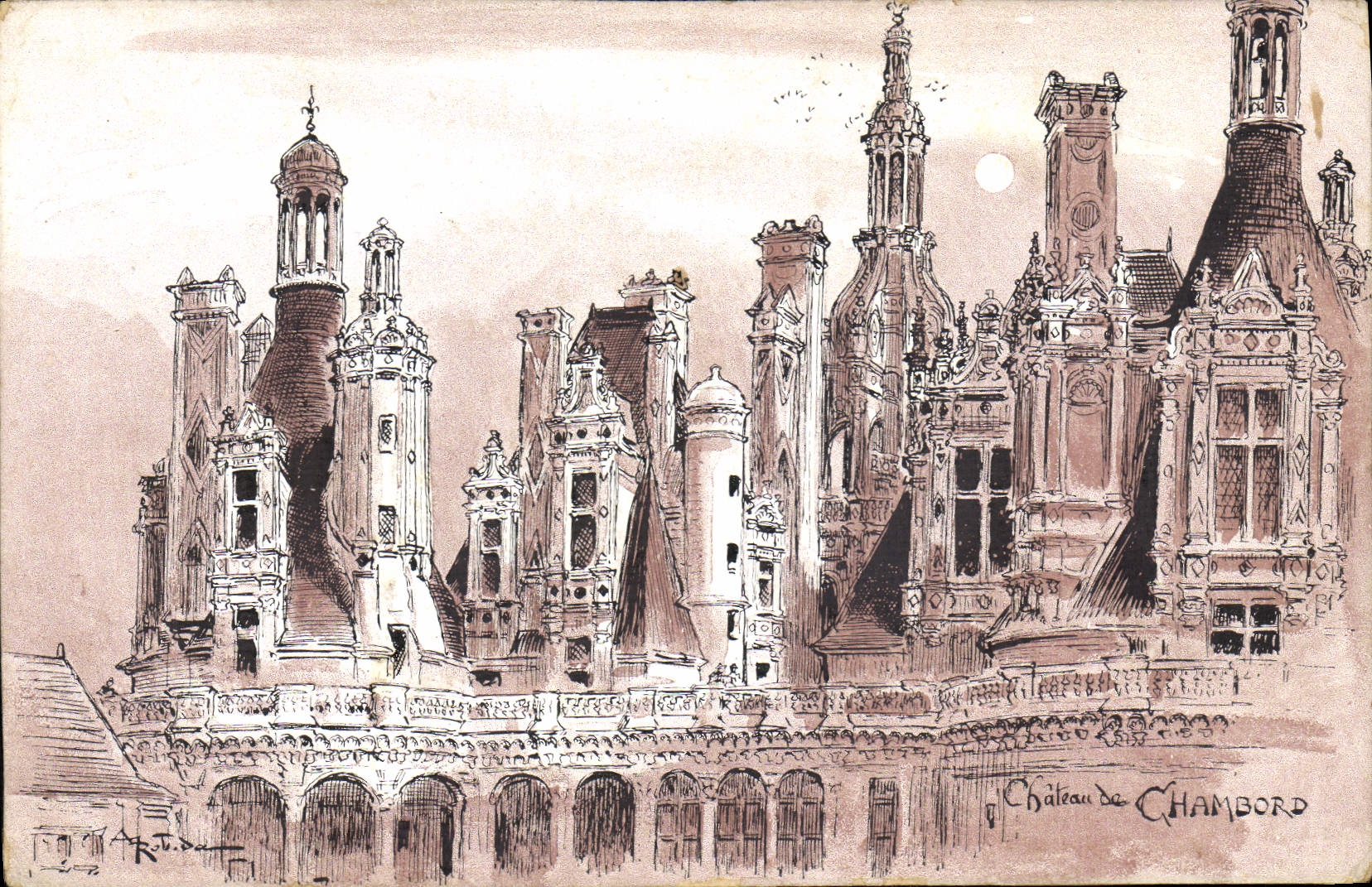CPA Fantaisie Illustrateur Chateau de Chambord 