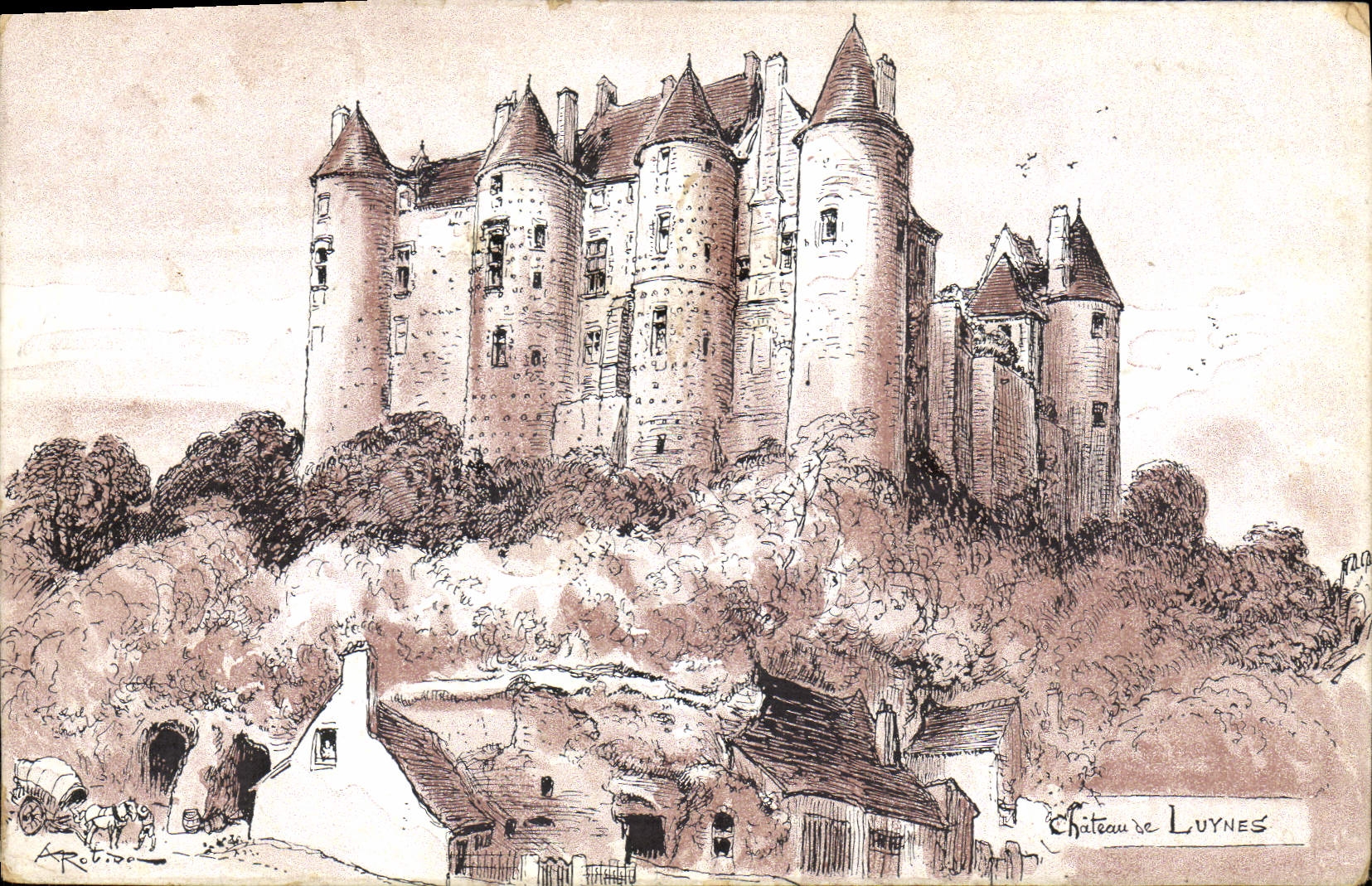 CPA Fantaisie Illustrateur Chateau de Luynes 