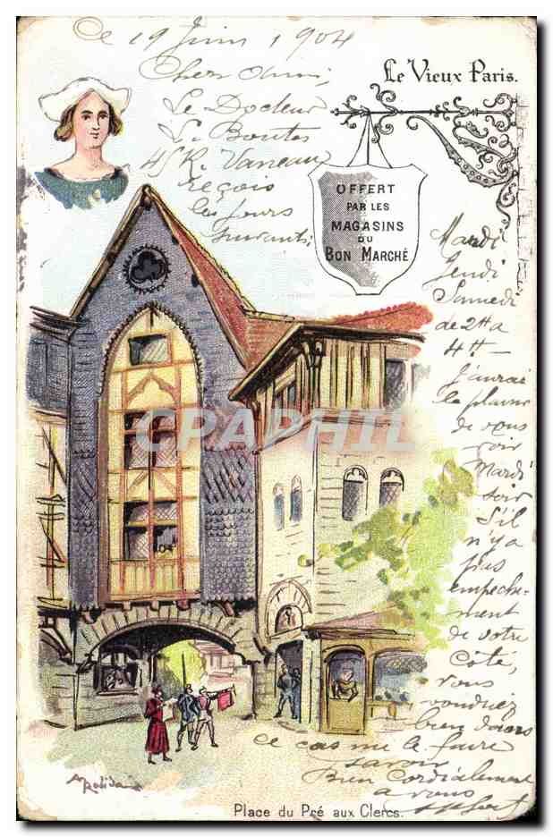 CPA Fantaisie Illustrateur Le Vieux Paris Place du Pre Aux Clercs 