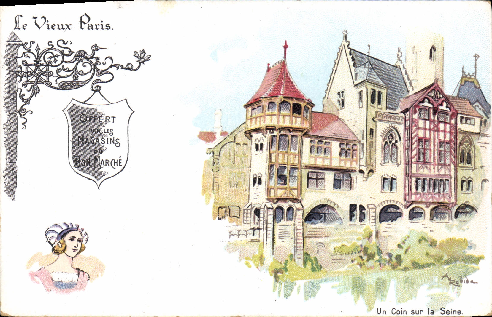CPA Fantaisie Illustrateur Le Vieux Paris Un coin sur la Seine 