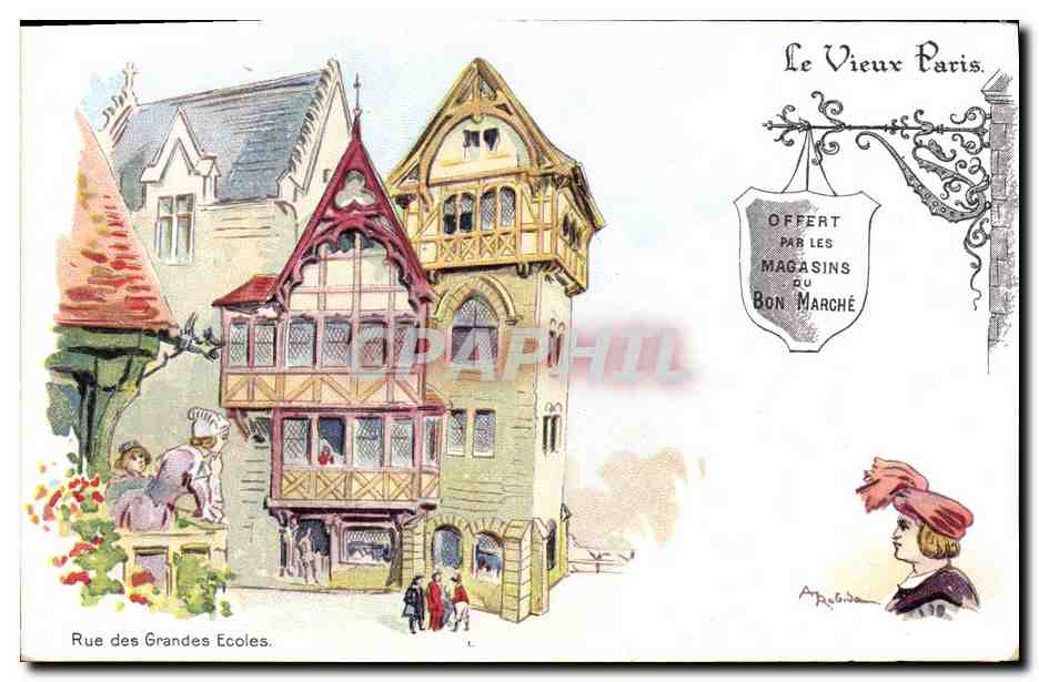 CPA Fantaisie Illustrateur Le Vieux Paris Rue des Grandes Ecoles 