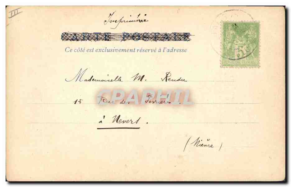 CPA Fantaisie Illustrateur Le Vieux Paris Exposition universelle de 1900 Le factionnaire du Grand Chatelet  — Rückseite