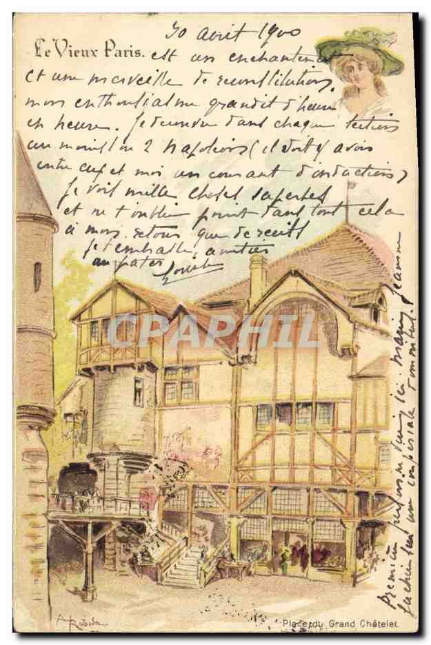 CPA Fantaisie Illustrateur Le Vieux Paris Place du Grand Chatelet 