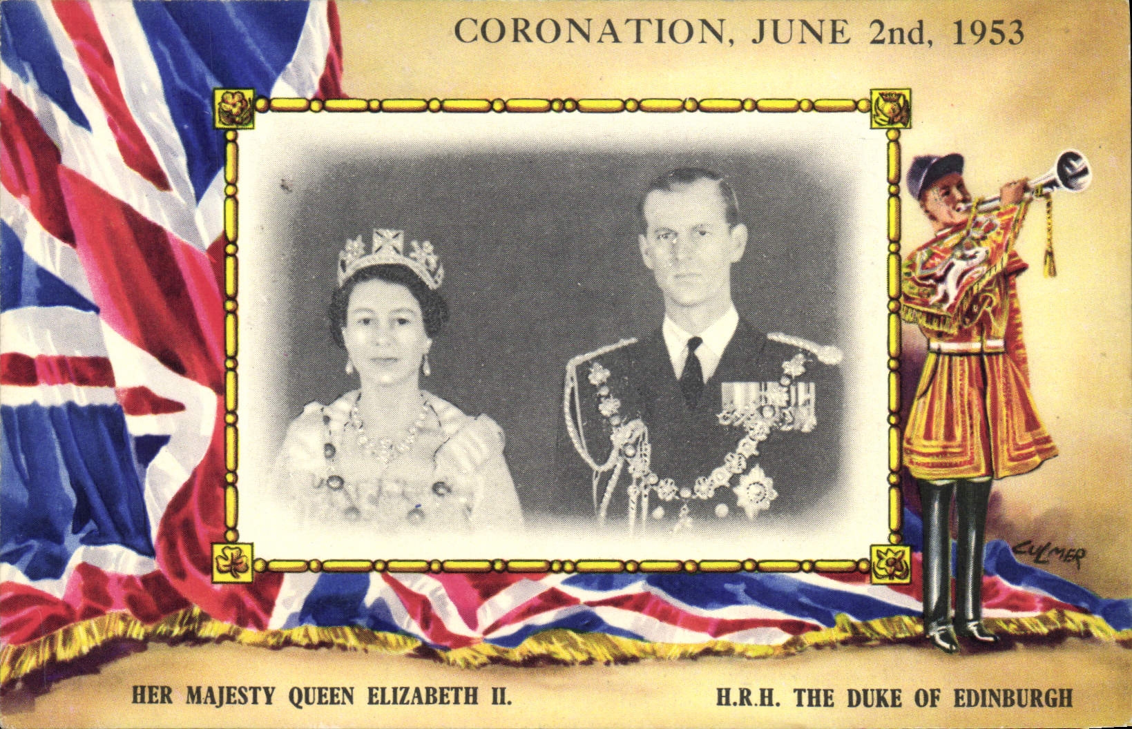 Coronation, June 2nd, 1953 — Her Majesty Queen Elizabeth II. & H.R.H. The Duke of Edinburgh — Culmer