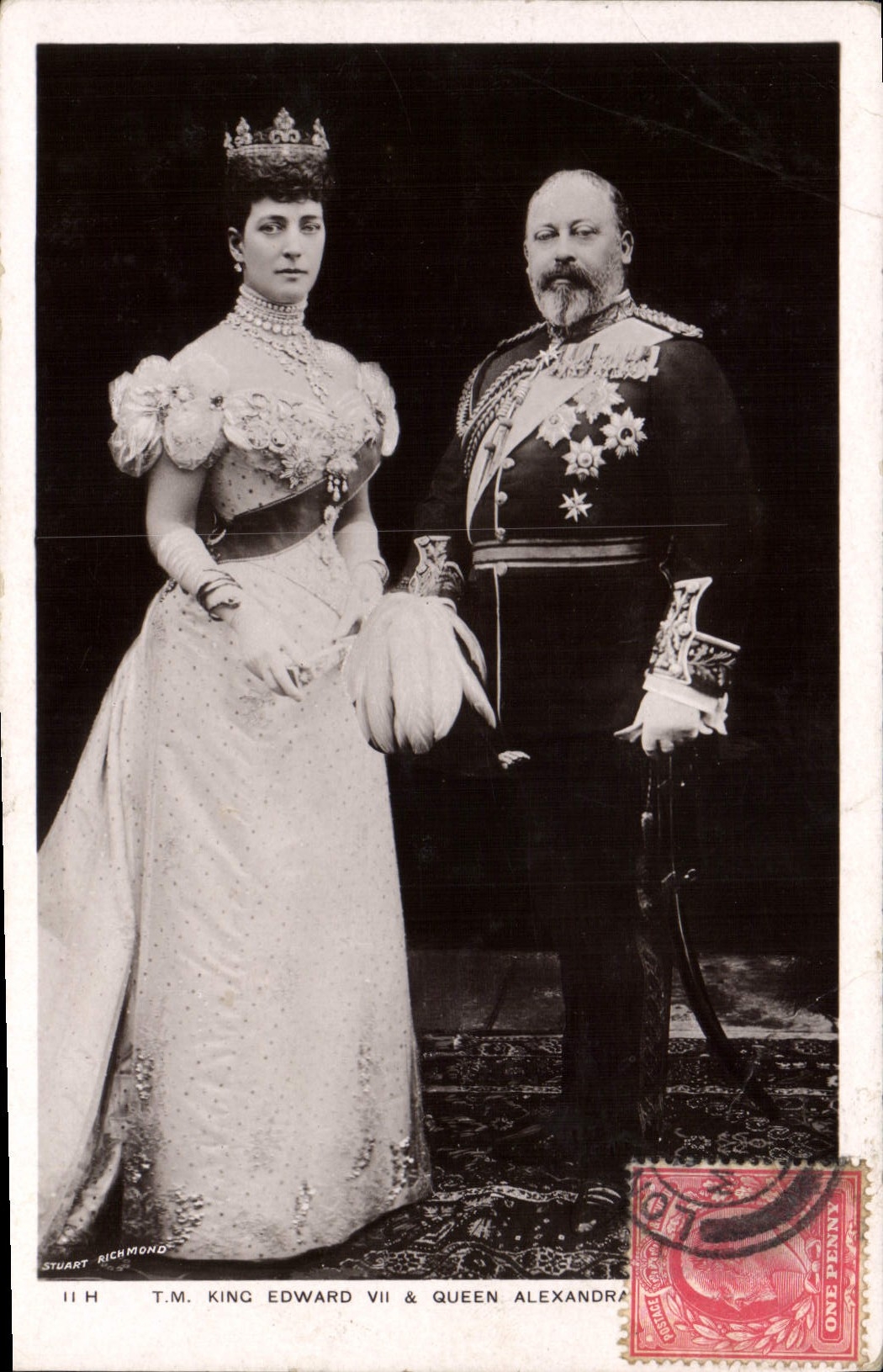 Roi Edward VII et Reine Alexandra — Stuart Richmond, série II H, timbre 1 penny