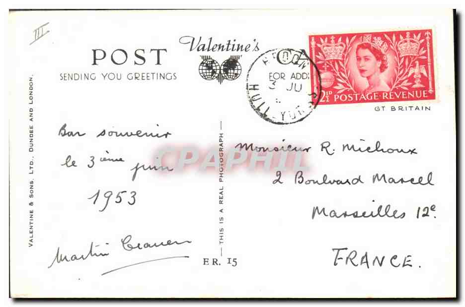 H.M. Queen Elizabeth Driving to the State Opening of Parliament — Valentine's Postcard, n° ER.15 — Reverso