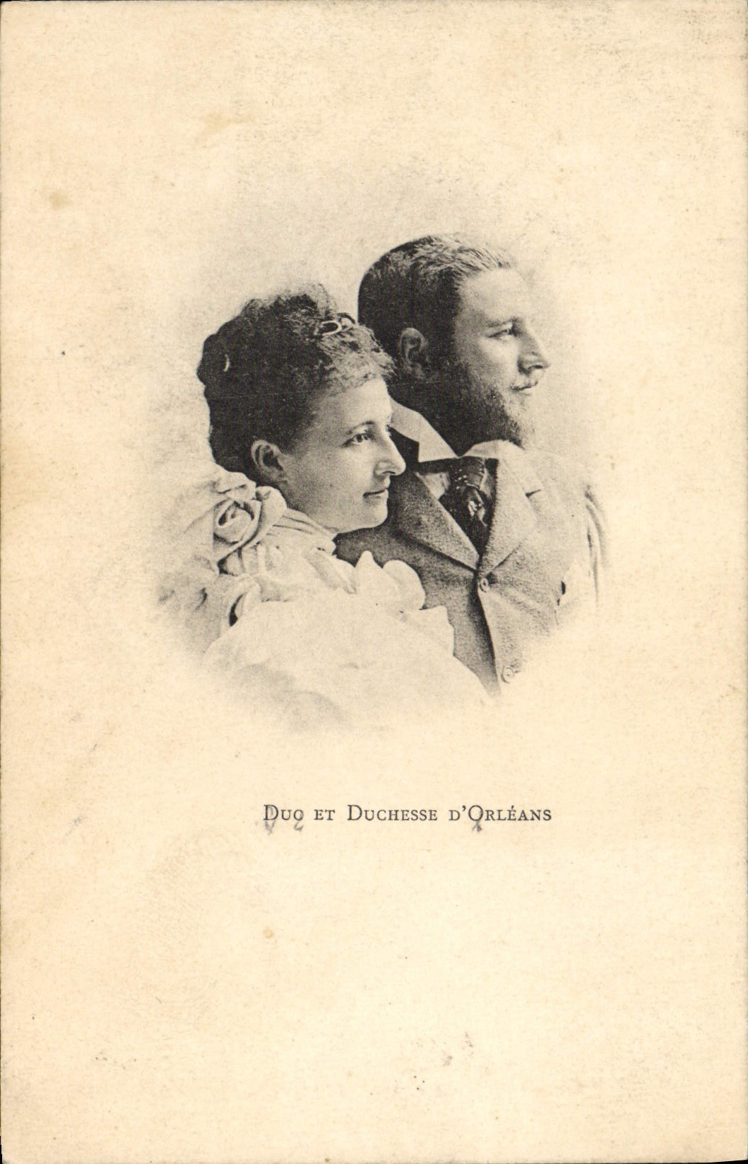 Duque et Duchesse d'Orléans — portrait en buste — Librairie Nationale, Paris