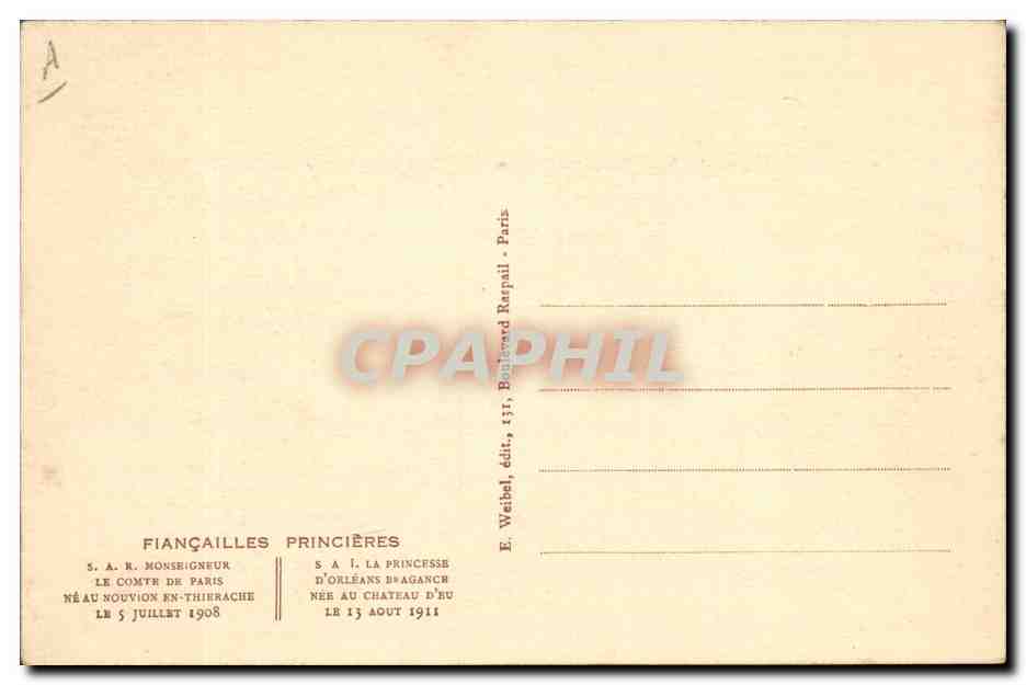 S.A.I. La Princesse Isabelle d'Orléans-Bragance — S.A.R. Le Comte de Paris — Éditeur E. Weibel, Paris — Reverso