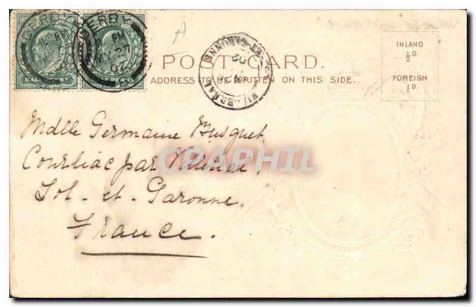 Portrait de Sa Majesté le Roi Édouard VII — Raphael Tuck & Sons Postcard 'Ne Hill' — n° de série visible — Achterkant