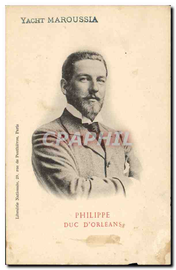 CPA Philippe Duc d'Orleans Cachet Yacht Maroussia