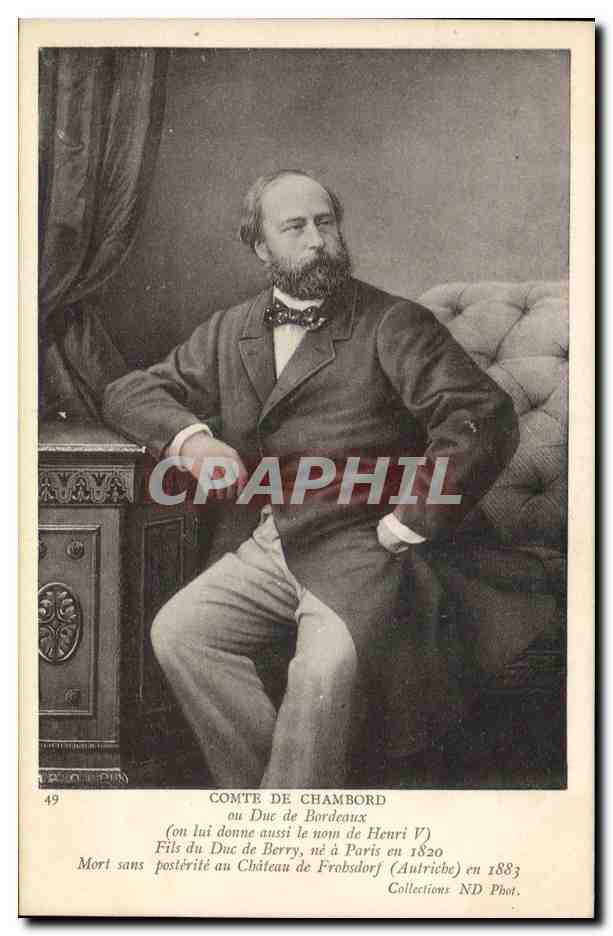 Comte de Chambord — ou Duc de Bordeaux — portrait — Collections ND Phot. n°49