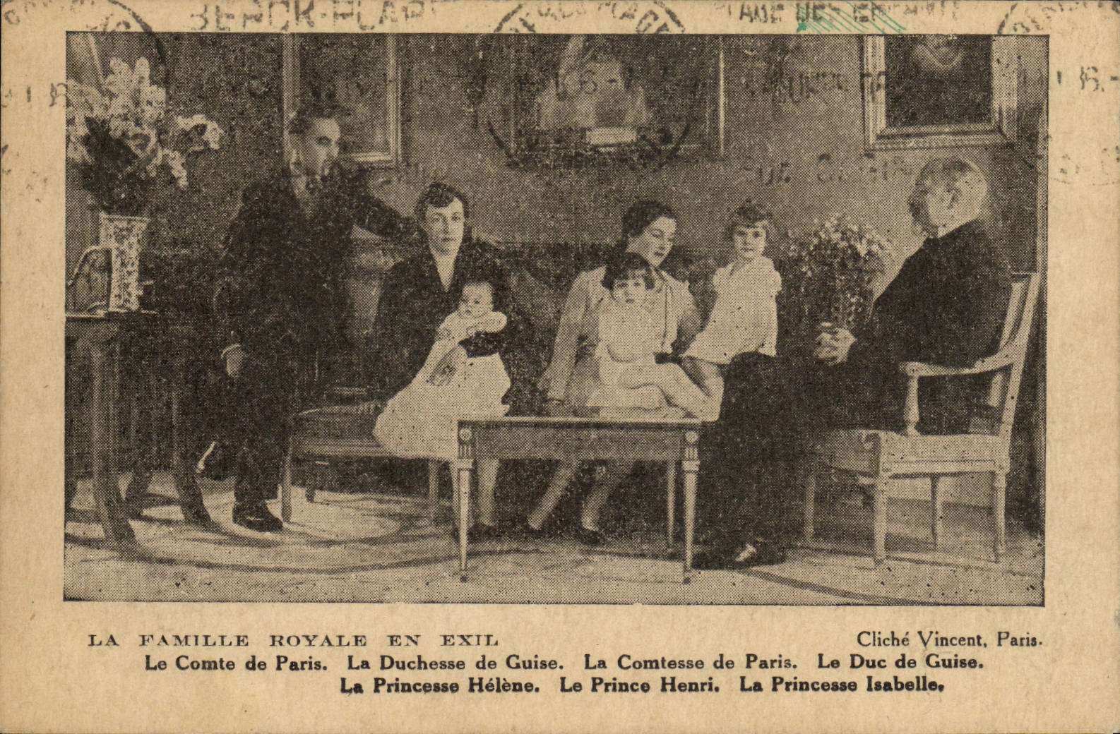 La Famille Royale en Exil — Cliché Vincent, Paris