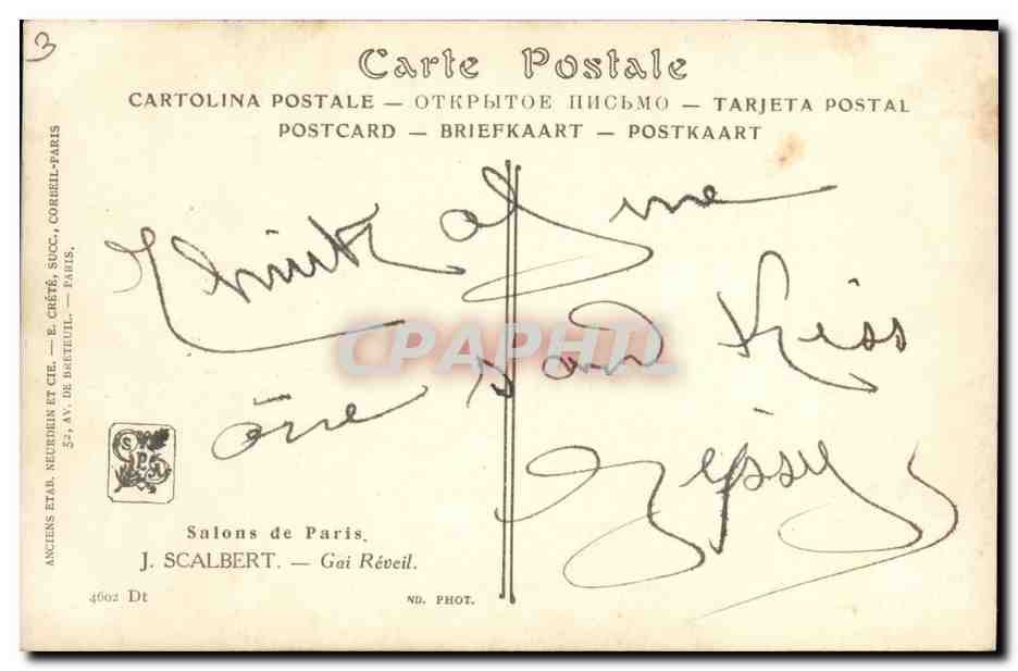 CPA Chat Chats Chaton Salons de Paris Scalbert Gai reveil  — Back