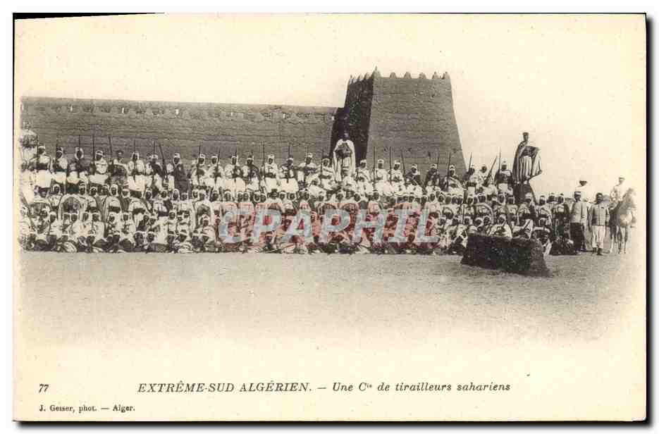 CPA Militaria Extreme Sud Algerien Une Compagnie de tirailleurs sahariens 