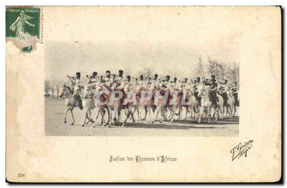 CPA Militaria Fanfare des chasseurs d'Afrique 