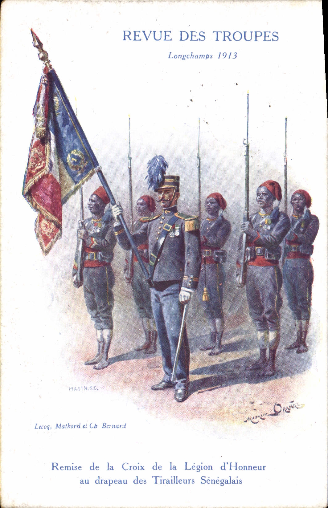 CPA Militaria Revue des Troupes Longchamps 1913 Remise de la Lehion d'honneur 