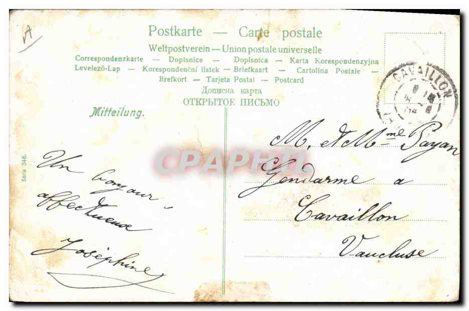 CPA Fantaisie Enfants Bebe Femme  — Rückseite