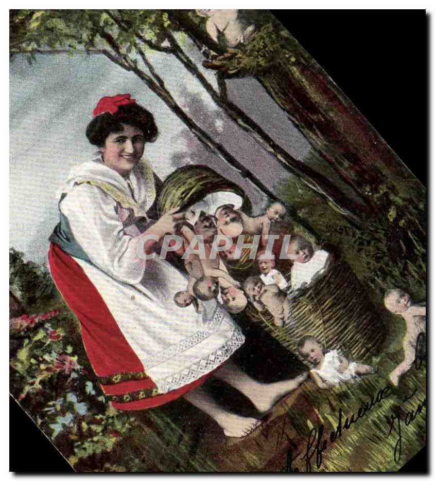 CPA Fantaisie Enfants Bebe Femme 