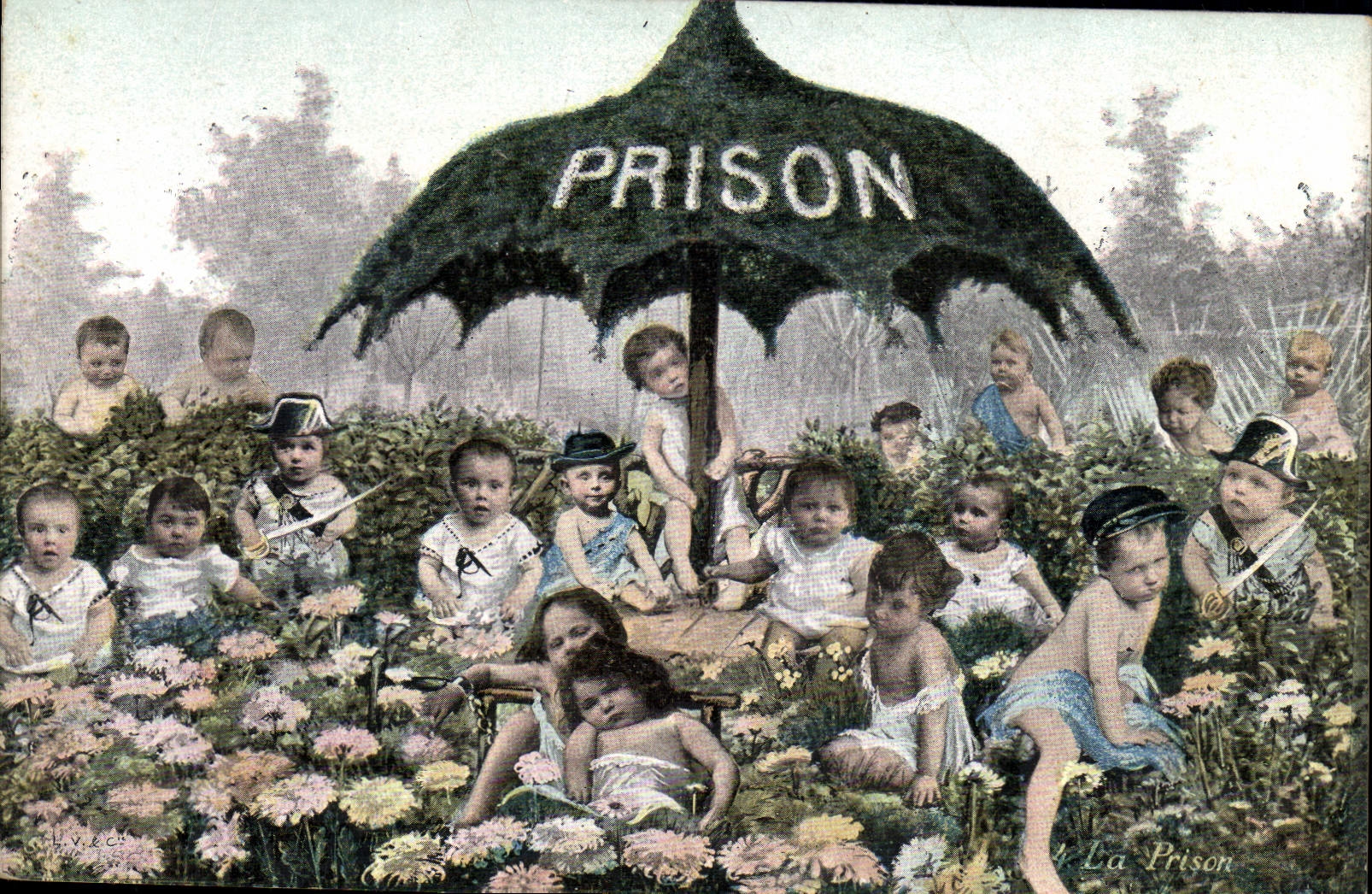 CPA Fantaisie Enfants Bebe Prison 