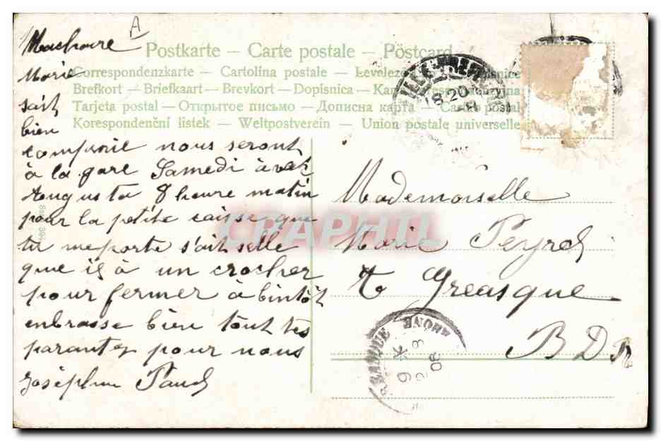 CPA Fantaisie Enfants Bebe Raisin Vignoble — Rückseite